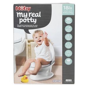 Nuby My Real Potty Training Toilet with Life-Like Flush Button & Sound for Kids